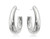 Puffed J-Shape Hoops- Sterling