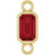 Emerald Shape Connector Charm for Permanent Jewelry- Lab Grown Ruby