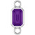 Emerald Shape Connector Charm for Permanent Jewelry- Natural  Amethyst