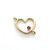 Heart Connector Charm With Red Topaz