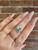 aquamarine ring, aquamarine and diamond ring, aquamarine halo ring