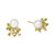 yellow gold pearl earrings, pearl earrings, yellow gold earrings, unique pearl earrings
