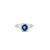 Sapphire and Diamond Halo Split Shank Ring