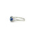 Sapphire and Diamond Halo Split Shank Ring