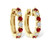 ruby and diamond hoops, ruby and diamond earrings, ruby hoops, ruby earrings, yellow gold ruby earrings