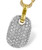 Two Tone Pave Diamond Dog Tag Necklace
