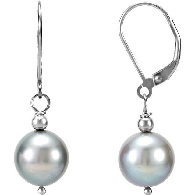 Silver-Gray Pear Earrings