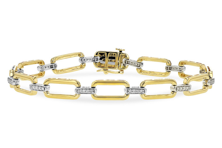 Gold and Diamond Link Bracelet