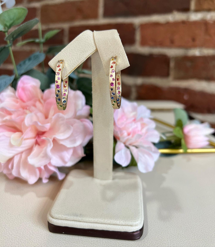 Medium Rainbow Confetti Earrings