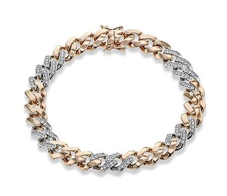 Squared Cuban Link Diamond Bracelet