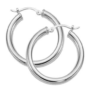 Sterling Silver Tube Hoops- Medium