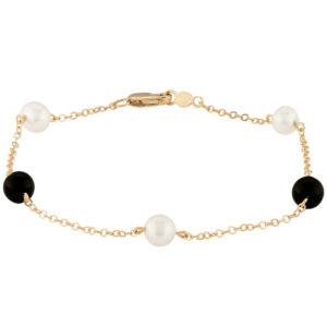 Onyx and Pearl Bracelet