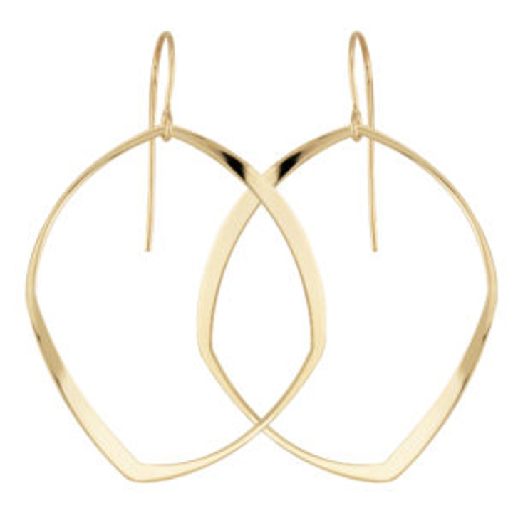 Abstract Oval Earrings- Yellow Gold