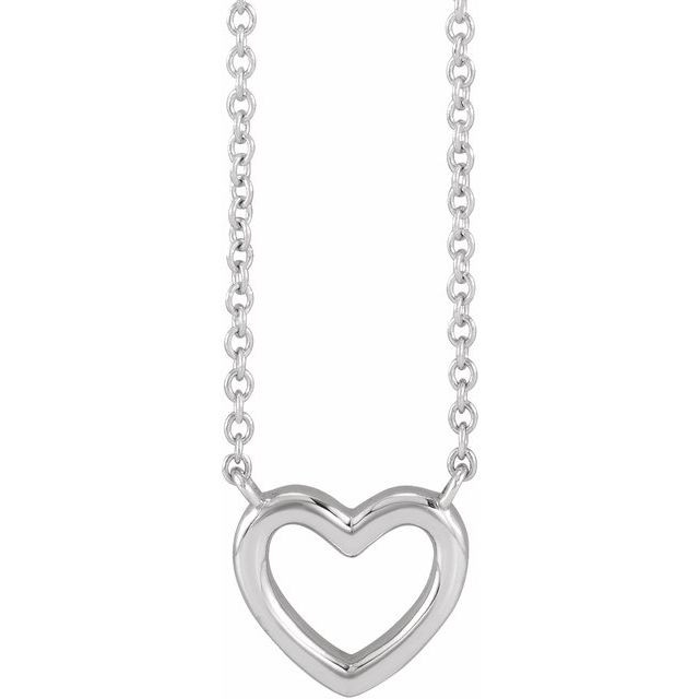 Open Heart Pendant - Sterling Silver