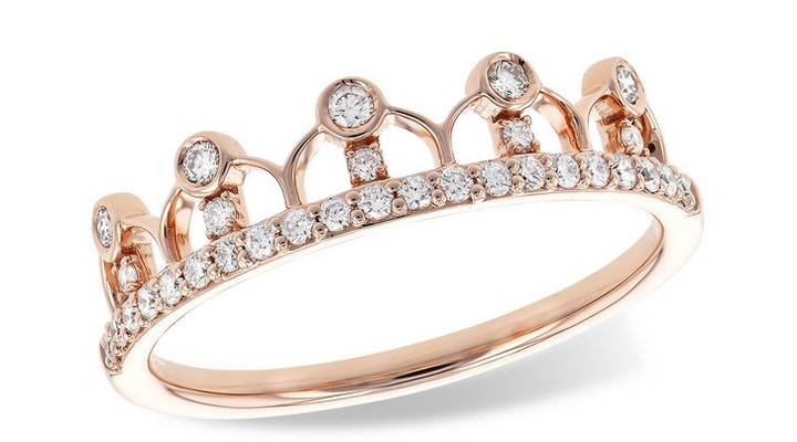 Diamond Crown Ring - Rose Gold