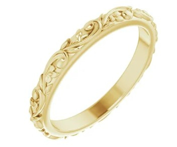 Skinny Floral Ring II- Yellow Gold