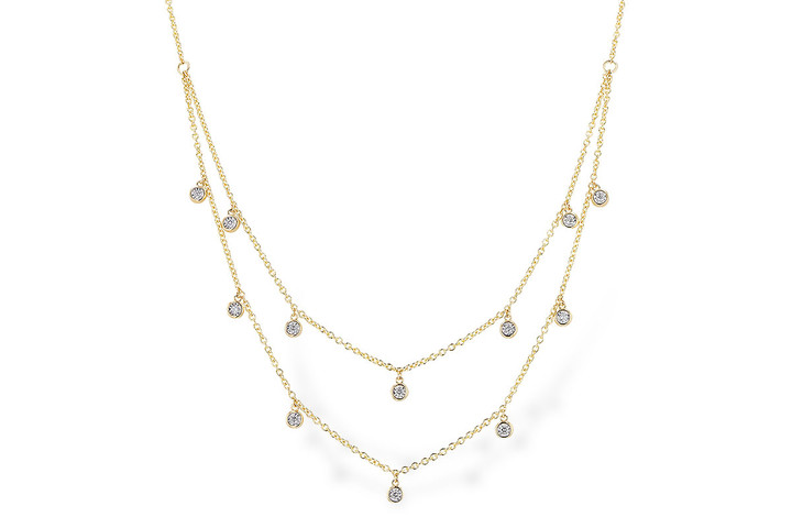 Two Layer Diamond Droplet Necklace