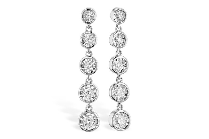 Graduated Bezel Dangle Earrings