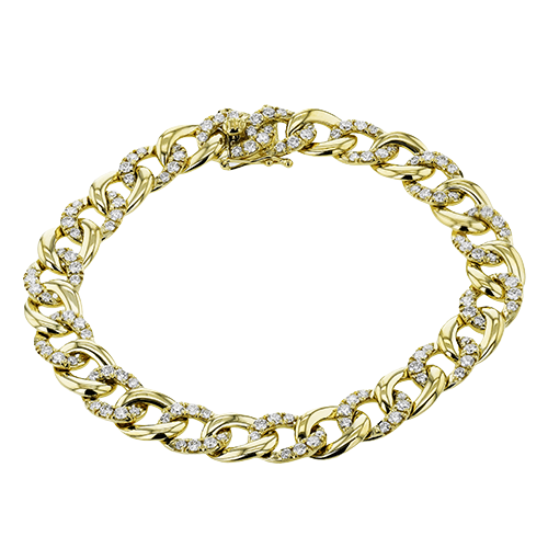 Alternating Diamond Link Curb Bracelet
