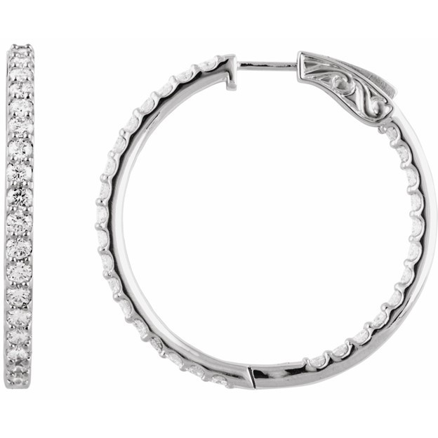 3cttw Inside Out Diamond Hoops