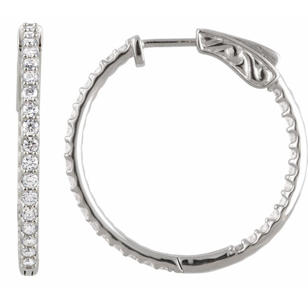 2cttw Inside Out Diamond Hoops