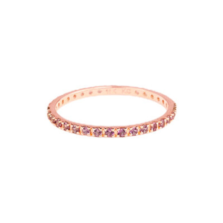 Pink Sapphire Eternity Band