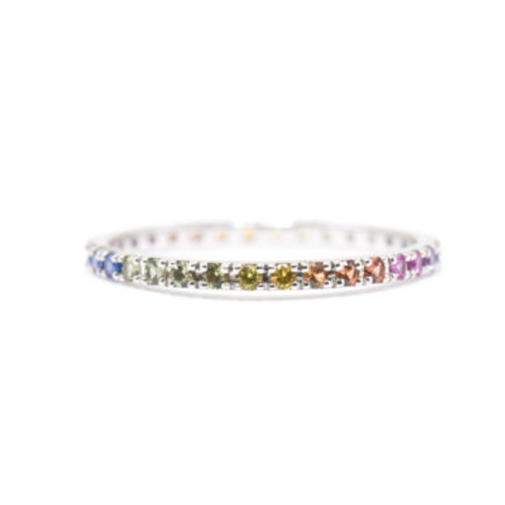 Skinny Rainbow Eternity Band