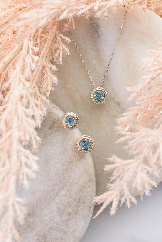 Blue Topaz Stud Earrings