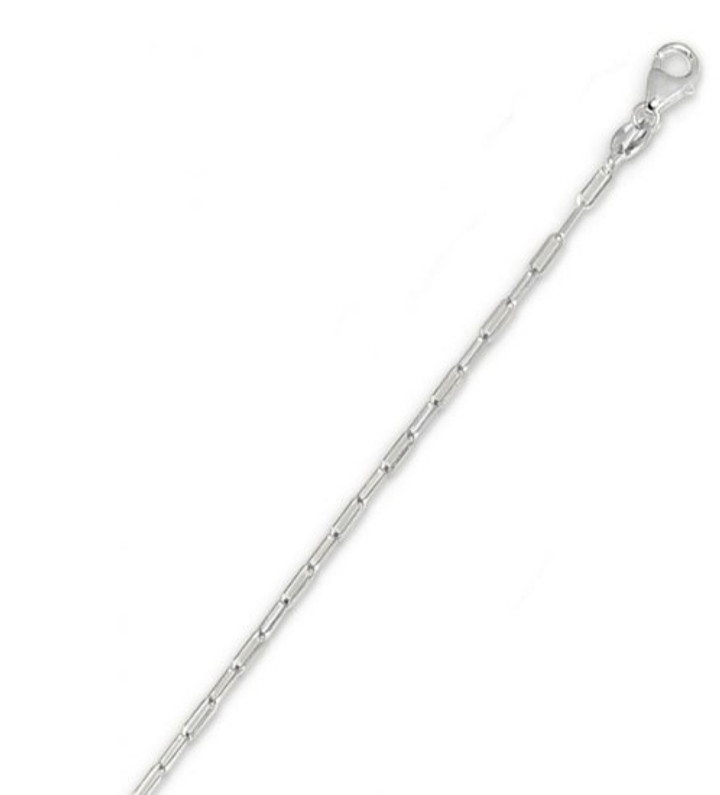 1.5mm Paperclip Chain - White Gold