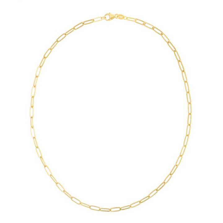 3.6mm Paperclip Chain Bracelet - Yellow Gold
