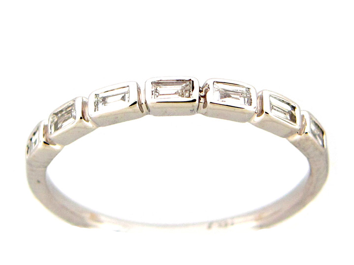 Bezel Set Baguette Wedding Band