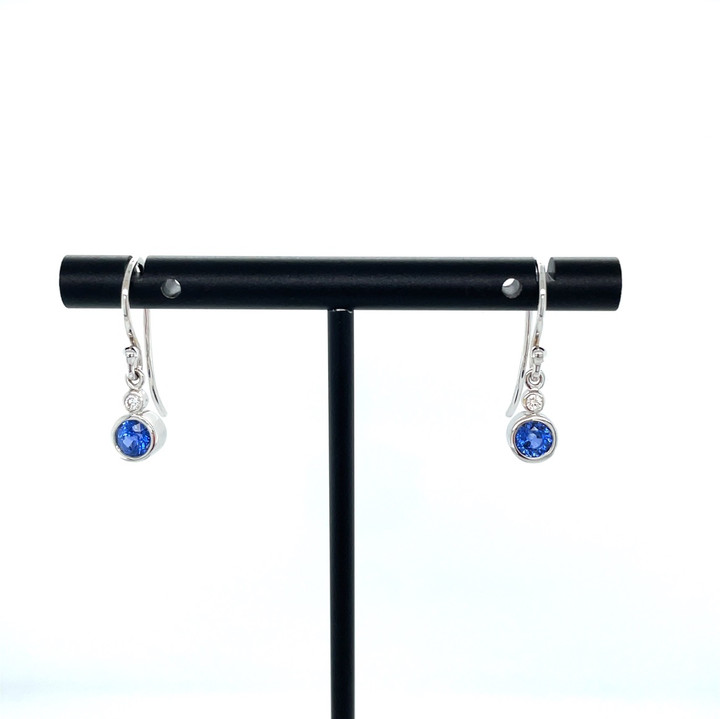 Bezel Set Sapphire Dangle Earrings