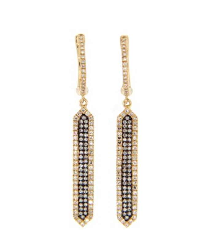 Pave Diamond Bar Earrings