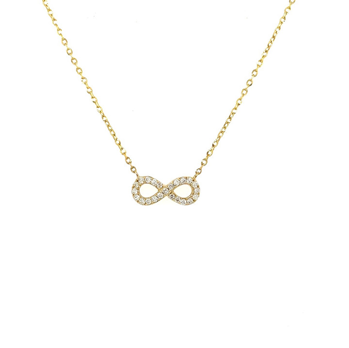 Diamond Infinity Necklace- Yellow Gold