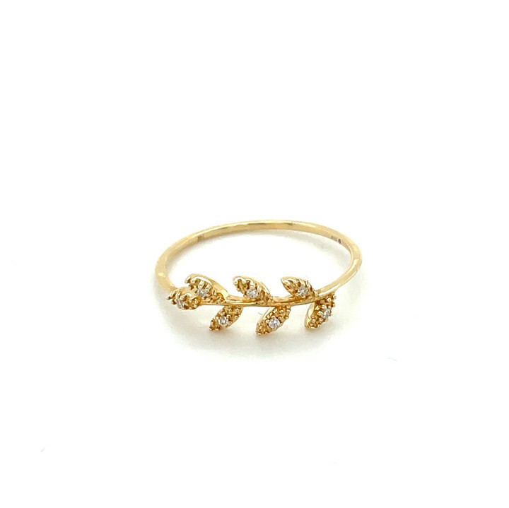 Petite Diamond Leaf Ring