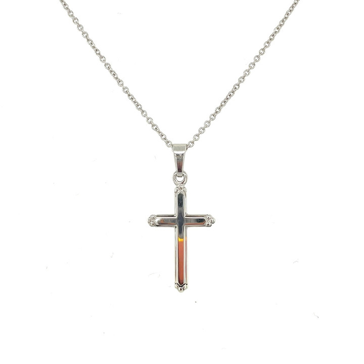 Cross with Bail- Sterling Silver