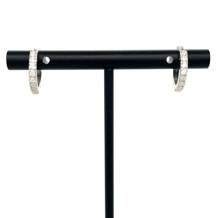 Cubic Zirconia Hoops - Sterling Silver