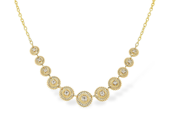 Textured Gold and Diamond Necklace