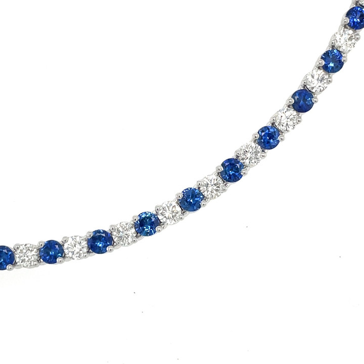 Alternating Diamond and Sapphire Bracelet