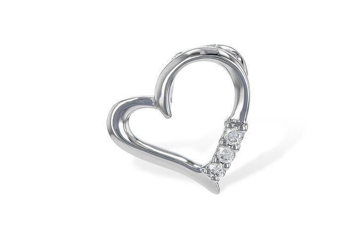 Open Heart Pendant - White Gold