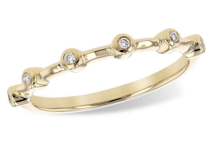 Bezel Set Scattered Band - Yellow Gold