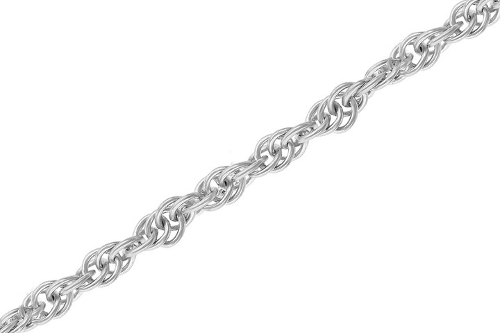 8" Rope Chain Bracelet- White Gold
