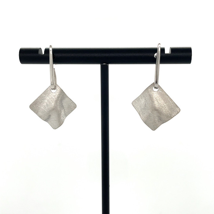 Square Wave Earrings- White