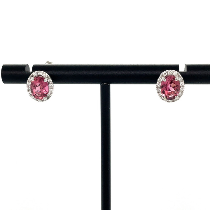 Pink Tourmaline Studs