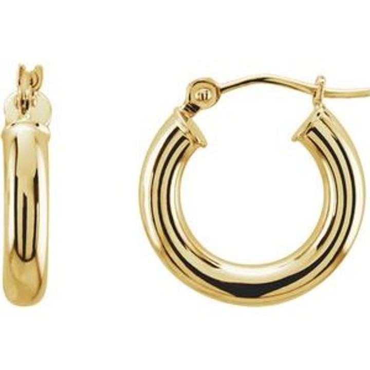 3x15mm Hoops- Yellow Gold