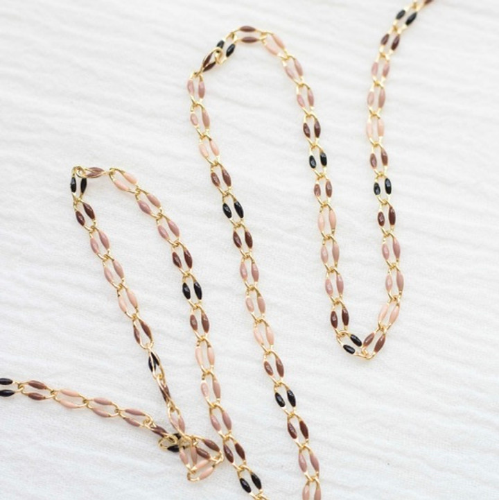 Brown Enamel Chain for Permanent Jewelry