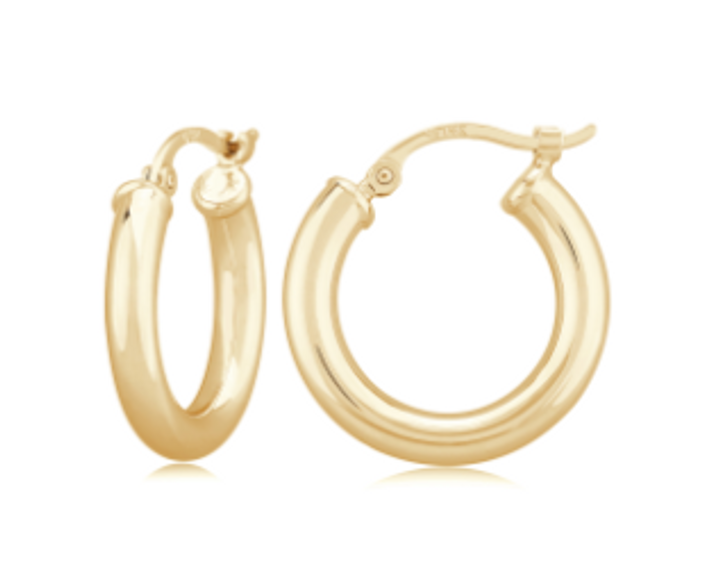 3x18mm Hoops- Yellow Gold