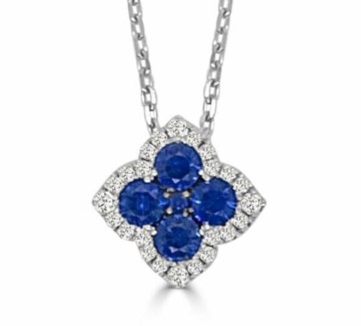 Sapphire Fleur D'Amour Pendant