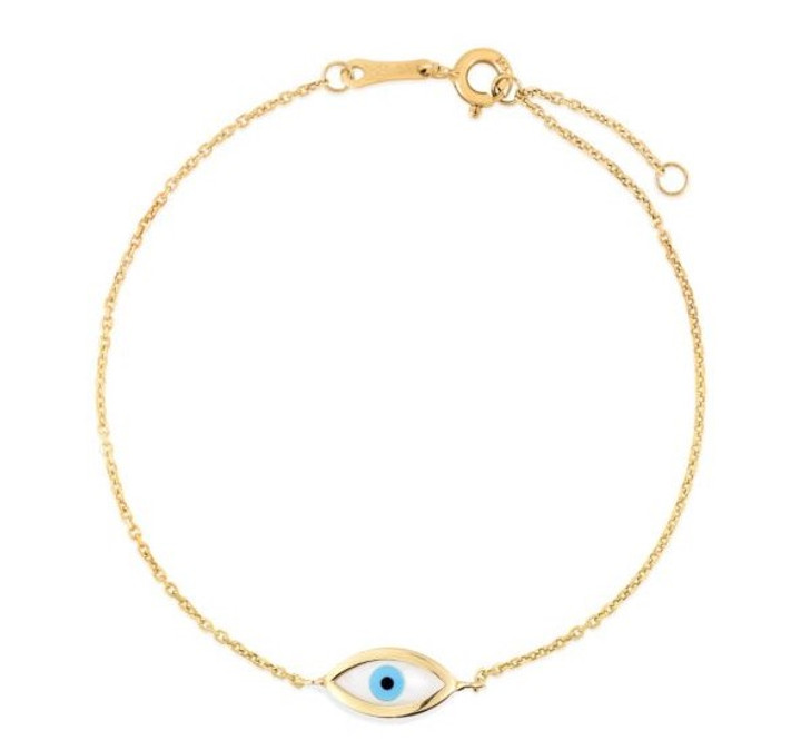 Mother-of-Pearl Evil Eye Bracelet