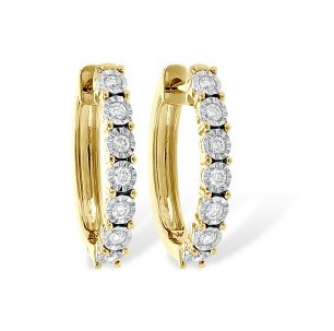 diamond hoops, diamond earrings, yellow gold diamond earrings, yellow gold diamond hoops